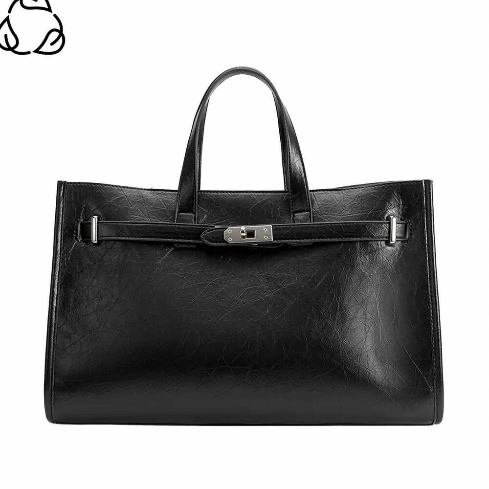 NEW MELIE BIANCO women's sutton recycled vegan leather tote bag in black